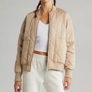 Zella Quilted Aviator Jacket in Natural Medium